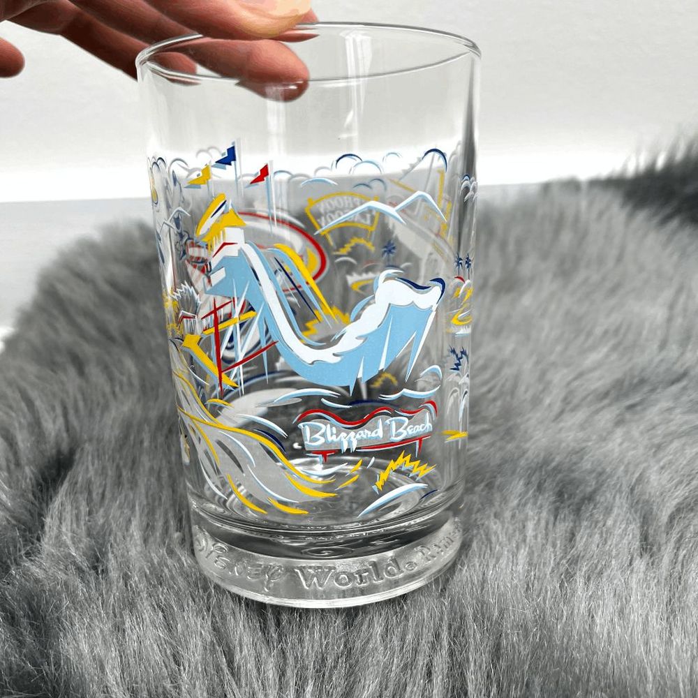 Disney World 25th Anniversary Goofy Glass Typhoon and Blizzard Beach 1996 Rememb